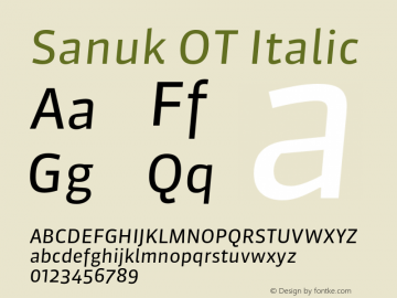 Sanuk OT Italic Version 7.504; 2006; Build 1024图片样张