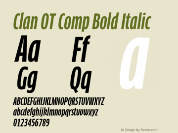 Clan OT Comp Bold Italic Version 7.600, build 1030, FoPs, FL 5.04图片样张
