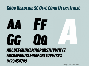 Good Head SC Offc Cond Ultra Italic Version 7.504; 2014; Build 1020图片样张