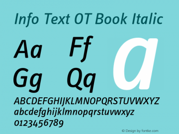 InfoTextOT-BookItalic Version 7.504; 2005; Build 1021图片样张