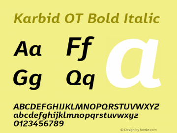 Karbid OT Bold Italic Version 7.60图片样张