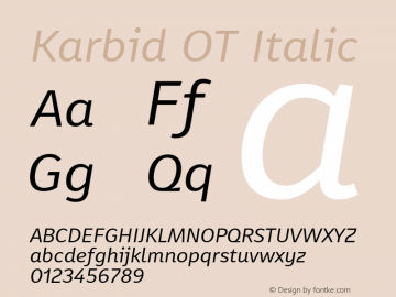 Karbid OT Italic Version 7.60图片样张