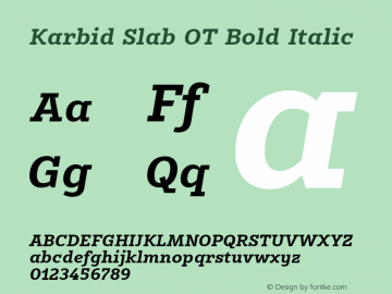 Karbid Slab OT Bold Italic Version 7.60图片样张