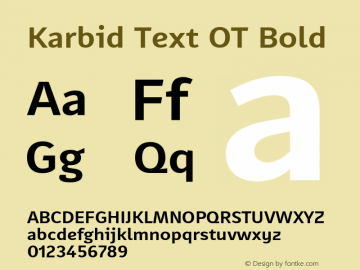 Karbid Text OT Bold Version 7.60图片样张