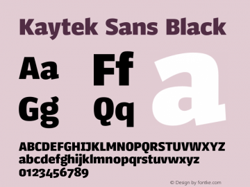 Kaytek Sans Black Version 1.00, build 6, s3图片样张