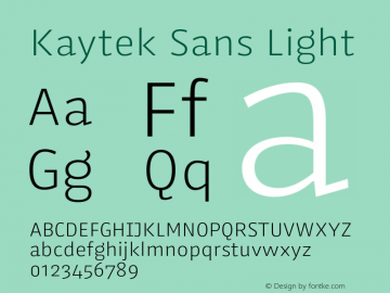 Kaytek Sans Light Version 1.00, build 6, s3图片样张