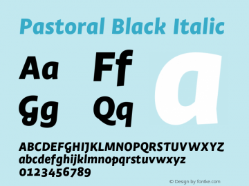 Pastoral Black Italic Version 1.00图片样张