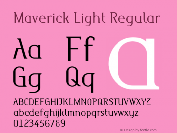 Maverick Light Regular 001.000 Font Sample