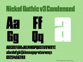 Nickel Gothic v3 Condensed Version 3.000;Glyphs 3.1.1 (3136)图片样张