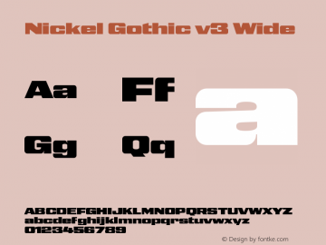 Nickel Gothic v3 Wide Version 3.000;Glyphs 3.1.1 (3136)图片样张