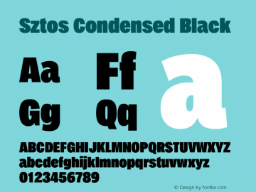 Sztos Condensed Black Version 1.000;Glyphs 3.1.2 (3151)图片样张