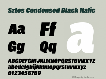 Sztos Condensed Black Italic Version 1.000;Glyphs 3.1.2 (3151)图片样张