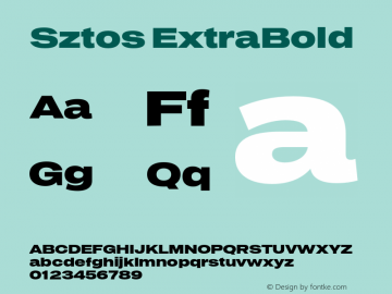 Sztos ExtraBold Version 1.000;Glyphs 3.1.2 (3151)图片样张