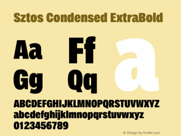 Sztos Condensed ExtraBold Version 1.000;Glyphs 3.1.2 (3151)图片样张