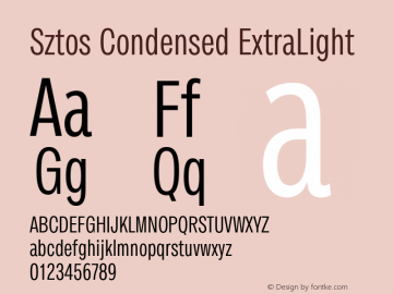 Sztos Condensed ExtraLight Version 1.000;Glyphs 3.1.2 (3151)图片样张