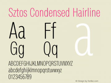 Sztos Condensed Hairline Version 1.000;Glyphs 3.1.2 (3151)图片样张