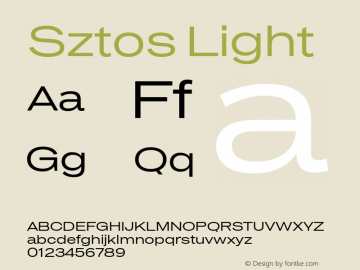 Sztos Light Version 1.000;Glyphs 3.1.2 (3151)图片样张