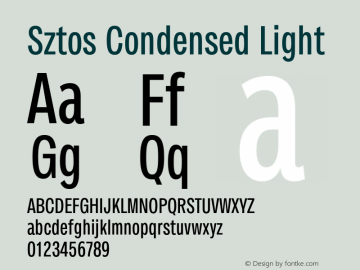 Sztos Condensed Light Version 1.000;Glyphs 3.1.2 (3151)图片样张