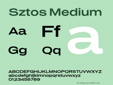 Sztos Medium Version 1.000;Glyphs 3.1.2 (3151)图片样张