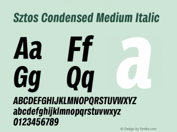 Sztos Condensed Medium Italic Version 1.000;Glyphs 3.1.2 (3151)图片样张