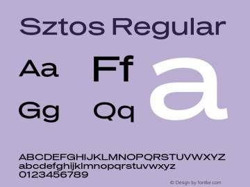 Sztos Regular Version 1.000;Glyphs 3.1.2 (3151)图片样张