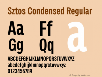 Sztos Condensed Regular Version 1.000;Glyphs 3.1.2 (3151)图片样张