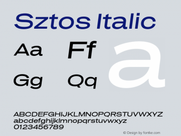 Sztos Italic Version 1.000;Glyphs 3.1.2 (3151)图片样张