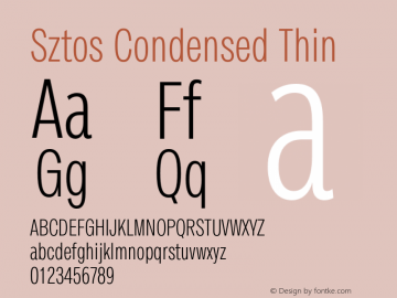 Sztos Condensed Thin Version 1.000;Glyphs 3.1.2 (3151)图片样张