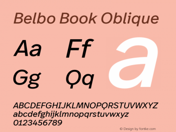 Belbo Book Oblique Version 1.200 | web-ttf图片样张