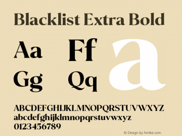Blacklist-ExtraBold Version 1.000图片样张