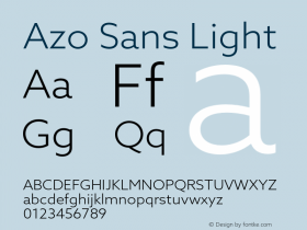 Azo Sans Light Version 1.002;PS 1.2;hotconv 1.0.70;makeotf.lib2.5.5900图片样张