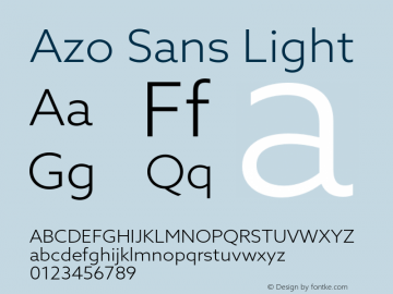 Azo Sans Light Version 1.002;PS 1.2;hotconv 1.0.70;makeotf.lib2.5.5900图片样张