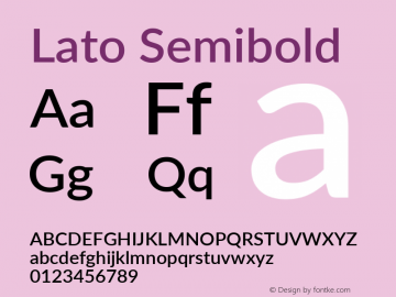 Lato Semibold Version 2.015; 2015-08-06; http://www.latofonts.com/图片样张