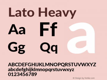 Lato Heavy Version 2.015; 2015-08-06; http://www.latofonts.com/图片样张