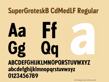 SuperGroteskB CdMedLF Regular 001.000 Font Sample