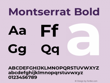 Montserrat Bold Version 7.200;PS 007.200;hotconv 1.0.88;makeotf.lib2.5.64775图片样张