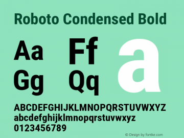 Roboto Condensed Bold Version 2.001047; 2015图片样张