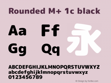 Rounded M+ 1c black 图片样张