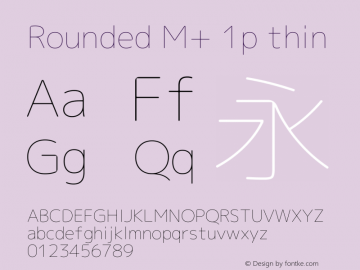 Rounded M+ 1p thin 图片样张