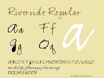 Riverside Regular Converted from E:\TRUETYPE\RSRIVERS.TF1 by ALLTYPE Font Sample