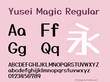 Yusei Magic Regular Version 1.000; ttfautohint (v1.8.3)图片样张
