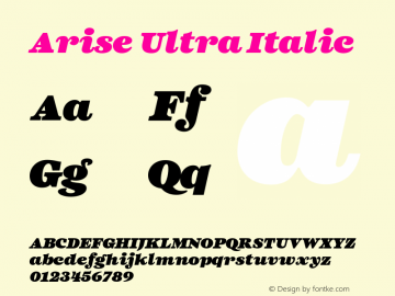 Arise Ultra Italic Version 1.100;FEAKit 1.0图片样张