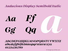 Audacious Display SemiBold Italic Version 1.100;FEAKit 1.0图片样张