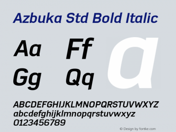 Azbuka Std Bold Italic Version 1.000图片样张