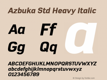 Azbuka Std Heavy Italic Version 1.000图片样张