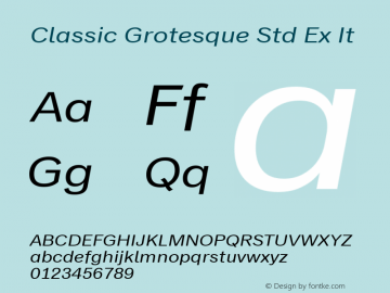 Classic Grotesque Std Ex It Version 1.00图片样张