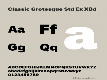 Classic Grotesque Std Ex XBd Version 1.00图片样张