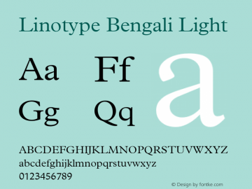 Linotype Bengali Light Version 1.12图片样张