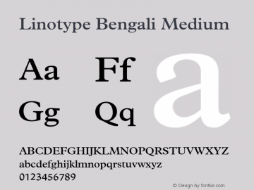 Linotype Bengali Medium Version 1.12图片样张