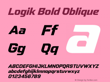 Logik Bold Oblique Version 1.100;FEAKit 1.0图片样张